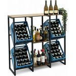 DanDiBo Getränkekistenregal 4 Kisten mit Ablage Holz Metall 96564 Getränkeregal Kistenregal Getränkekistenhalter