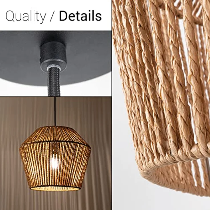 Paco Home Pendelleuchte Pinto, ohne Leuchtmittel, Deckenlampe aus Aluminium und Papier, Ø Schirm ca. 33 cm, Fassung E27 – Bild 5