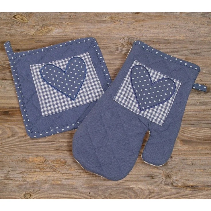 matches21 HOME & HOBBY Topflappen Topflappen Landhaus Premium Punkte Herz Karo 20x20 cm, (1-tlg) – Bild 3