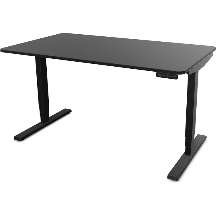 ASSMANN Elektrisch höhenverstellbarer Schreibtisch Y-Line Curved 120x70cm Schwarz Schwarz Metall Holz