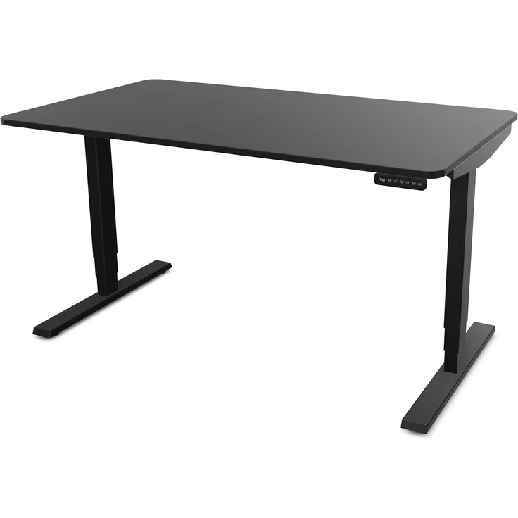 ASSMANN Elektrisch höhenverstellbarer Schreibtisch Y-Line Curved 120x70cm Schwarz Schwarz Metall Holz – Bild 1