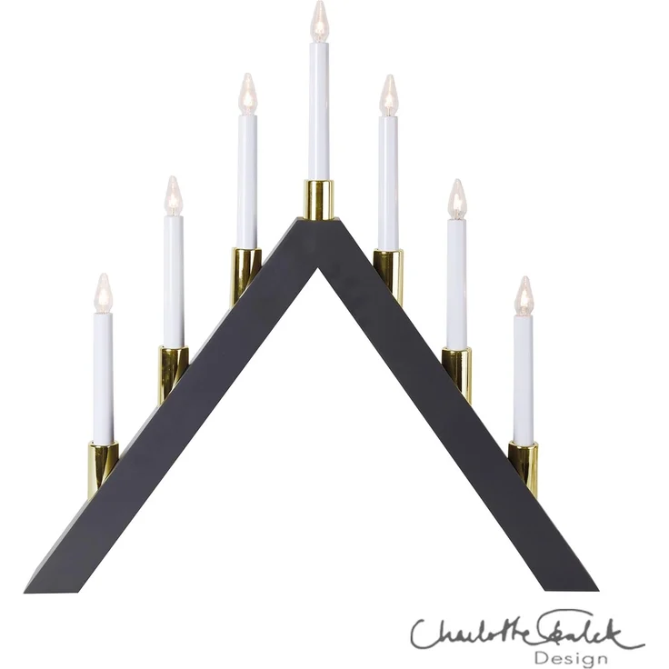 LED Lichterbogen ,Halla', 7-flammig, Holz, anthrazit – Bild 1