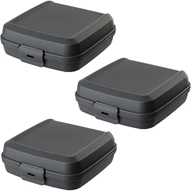Engelland Lunchbox Brotdose mit Klickverschluss, Kunststoff (BPA-frei), (Vorteils-Set, 3-tlg, Ideal für Schule, Kindergarten und Arbeit), BPA frei, robuster Kunststoff, spülmaschinengeeignet