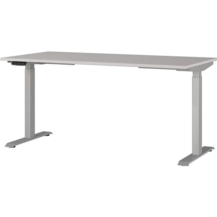 Germania Schreibtisch 7908-643, in Kaschmir/Silber, EL. höhenverstellb, 160 x 120 x 80 cm (BxHxT) – Bild 2