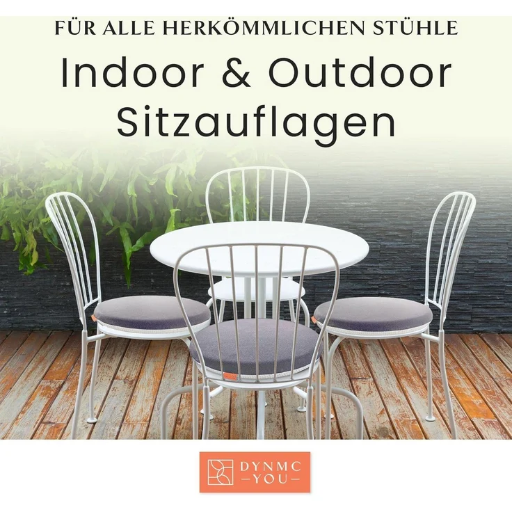 DYNMC you Sitzkissen Stuhl - Stuhlkissen 39x39 - Rund Set, Mittelhart H3 - Sitzkissen Bank Memory Schaumstoff - Sitzpolster Stuhl – Bild 3