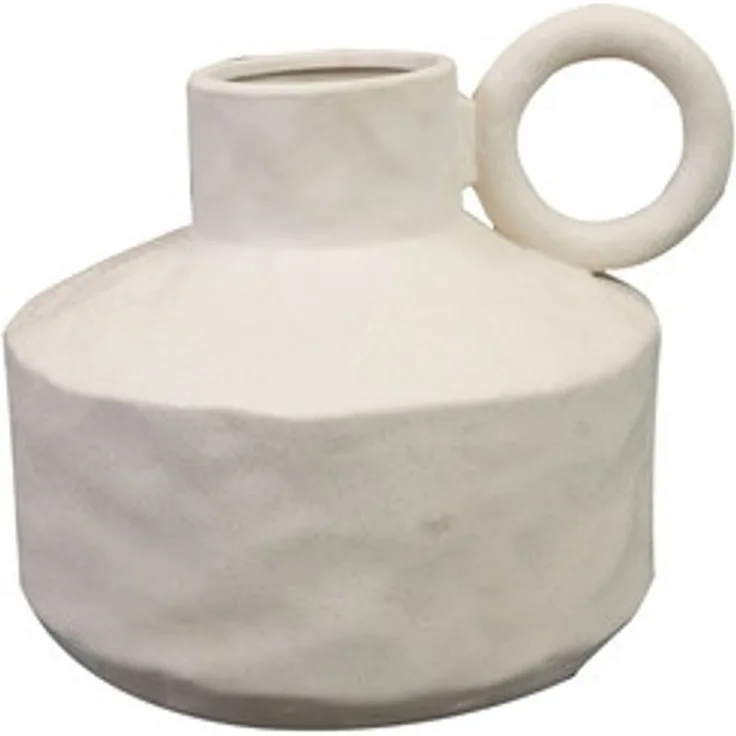 Ter Steege - Keramik-Vase - Weiß - D27 x H24 cm - Öffnung 8,7 cm