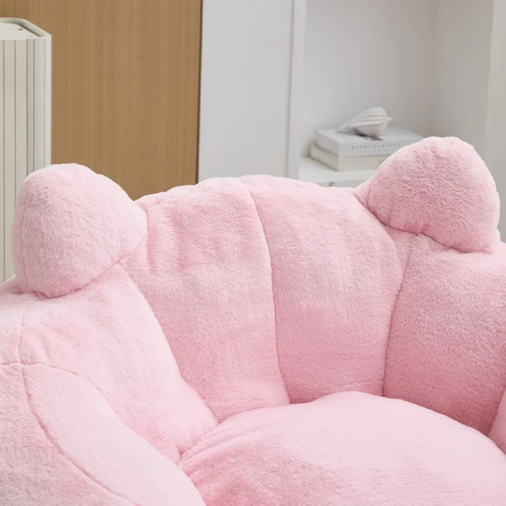 Katzenförmiges Sofa mit langem Tai Erwachsener Beanbag Sofa ohne Installation Geeignet für verschiedene Umgebungen wie Wohnzimmer, Schlafzimmer usw, Entspannen und genießen Sie das Leben, rosa--Rosa--112x112x77cm--YOUDENOVA – Bild 9