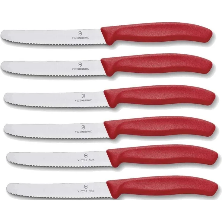 Victorinox | Tafelmesser Set | Swiss Classic | farbenfroh Rot | präzise Schneide | ideal für den Alltagstisch