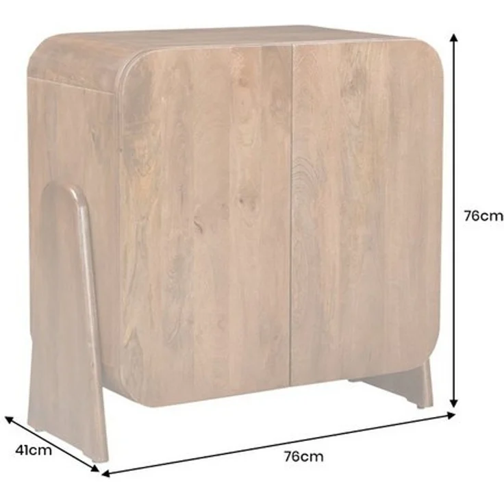 riess-ambiente Lowboard BRASIL 75cm braun – Mango Massivholz, zwei Fächer, fertig montiert (Einzelartikel, 1 St), quadratischer Schrank mit Stauraum & Ablage – ideal fürs Wohnzimmer – Bild 4
