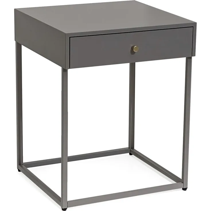 osoltus Cube Beistelltisch m. Schublade Industrie Design Warm Grey