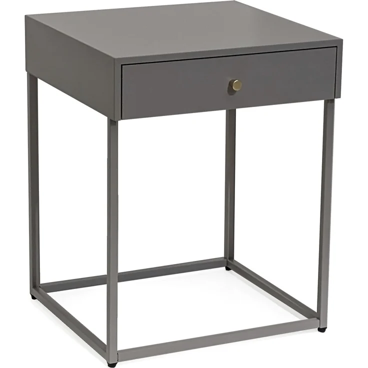 osoltus Cube Beistelltisch m. Schublade Industrie Design Warm Grey – Bild 1