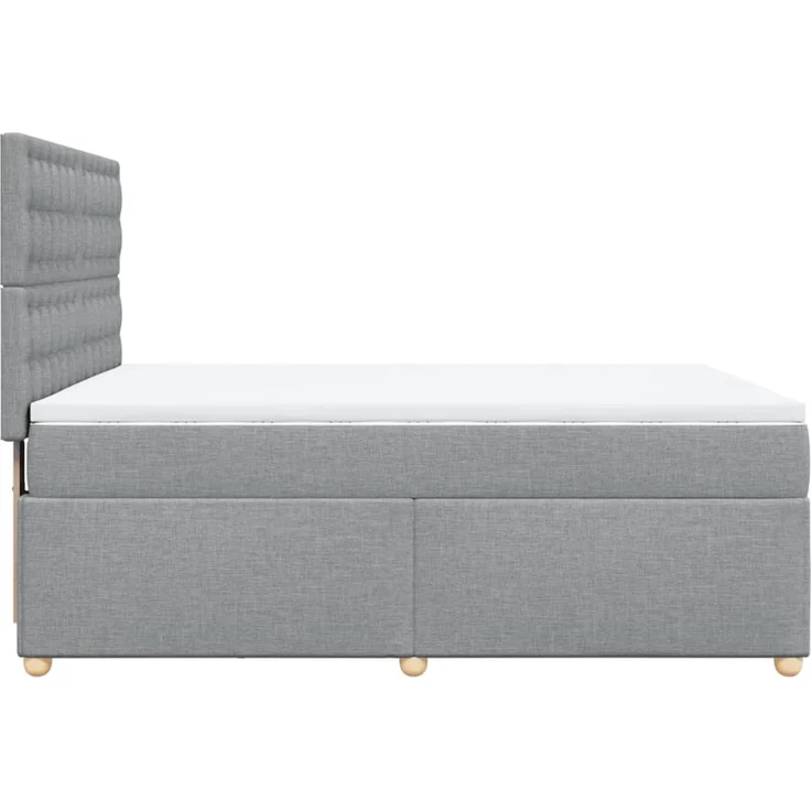 vidaXL Boxspringbett mit Matratze Hellgrau 140x190 cm Stoff 3293589 – Bild 7