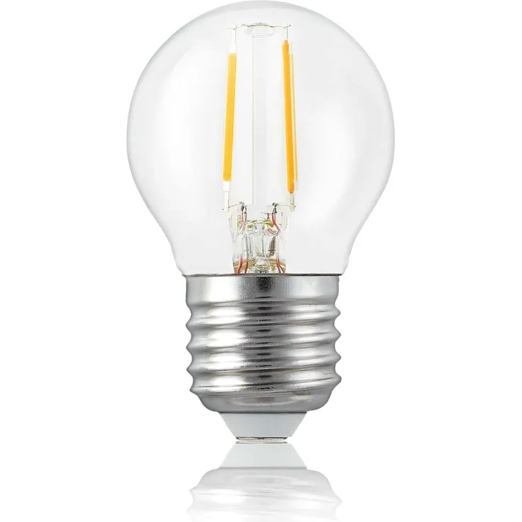 Hellum LED Lampe E27 mit 2.5W Ersatz für 25W Glühbirne, Mini Globe 250 Lumen 2700 Kelvin, E27 LED Vintage Warmweiß, LED Glühbirne in Klar für Beleuchtung, 1 Stück 209105