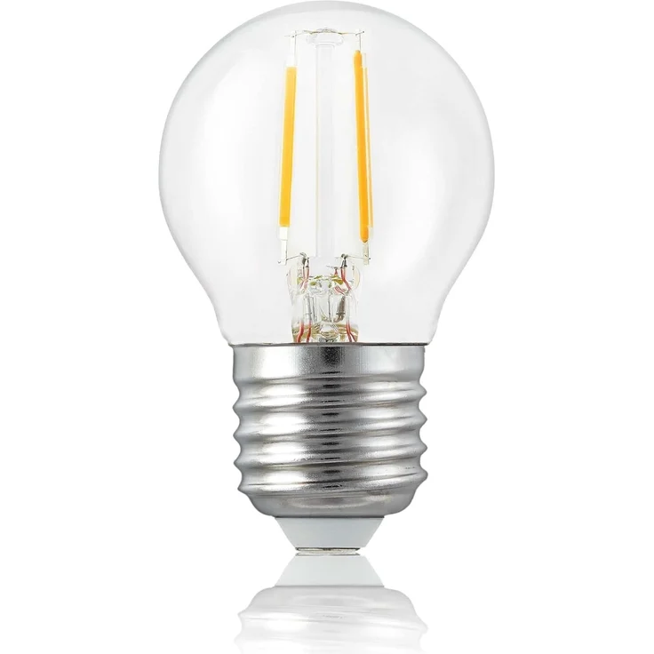Hellum LED Lampe E27 mit 2.5W Ersatz für 25W Glühbirne, Mini Globe 250 Lumen 2700 Kelvin, E27 LED Vintage Warmweiß, LED Glühbirne in Klar für Beleuchtung, 1 Stück 209105