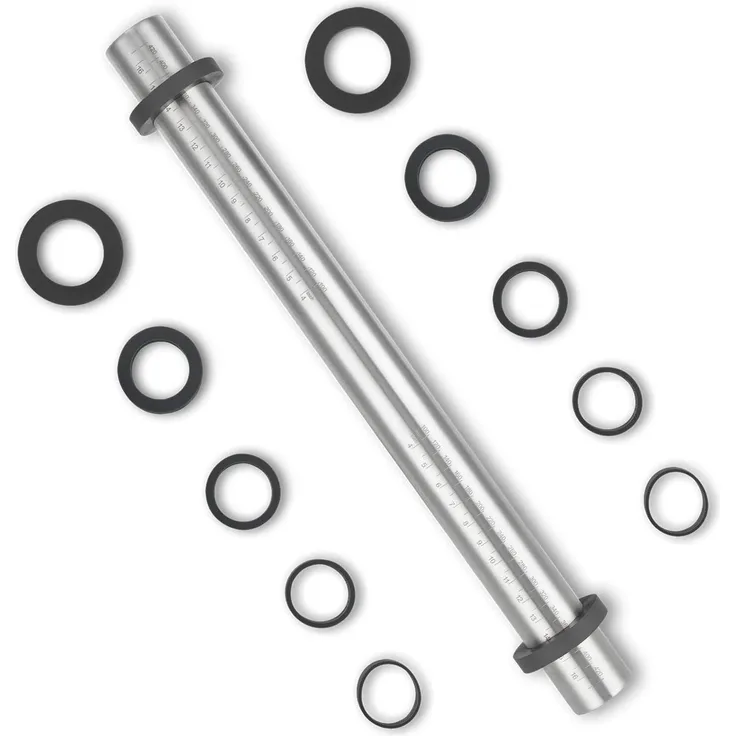 Edelstahl Teigroller Nudelholz Antihaft Silikonringe 5 Größen Backzubehör 45cm