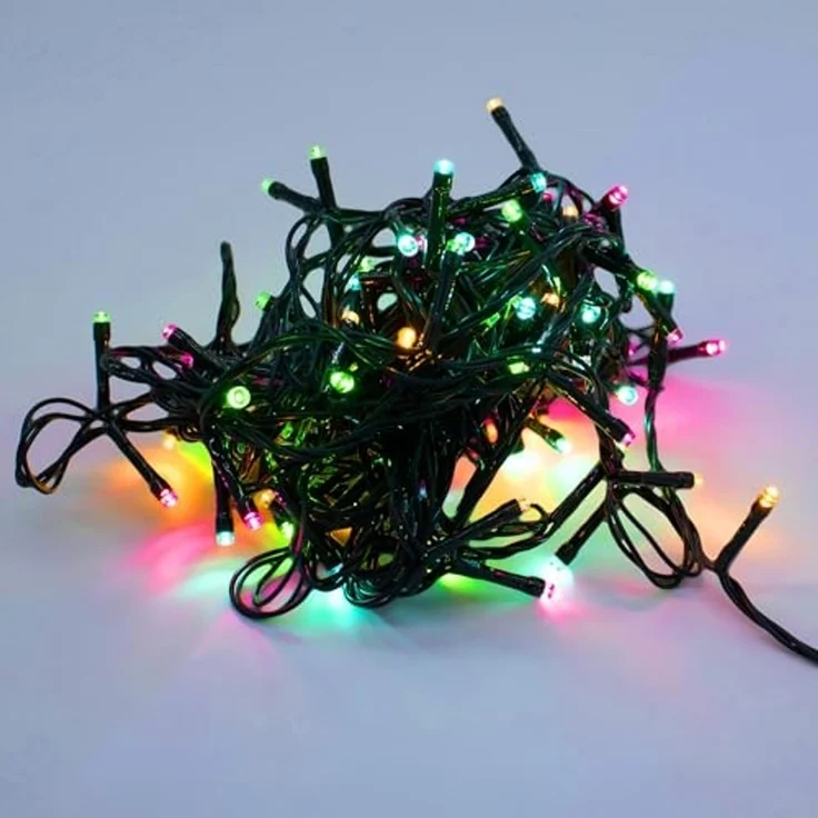 Spetebo LED-Lichterkette Lichterkette mit Timer und 8 Leuchtfunktionen - soft bunt, 120-flammig, mit 8 Leuchtfunktionen und Timer – Bild 7
