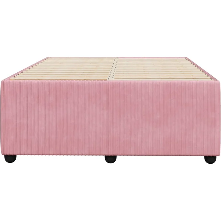 vidaXL Bettgestell ohne Matratze Rosa 120x190 cm Samt 3284999 – Bild 4