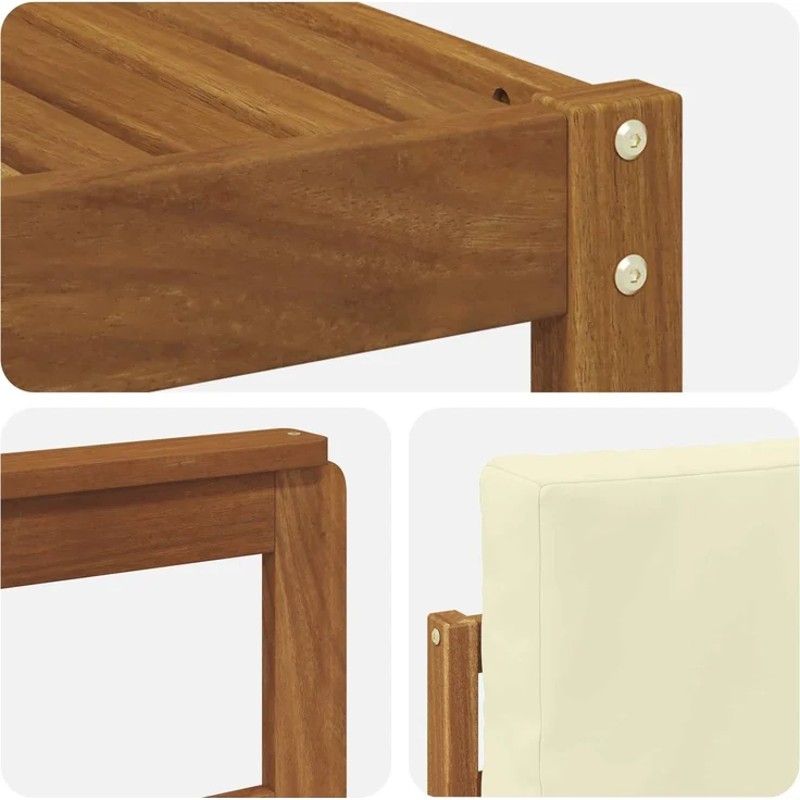 vidaXL Outdoor-Sofagarnitur mit Kissen 4 pcs Natur und Creme 3366313 – Bild 5