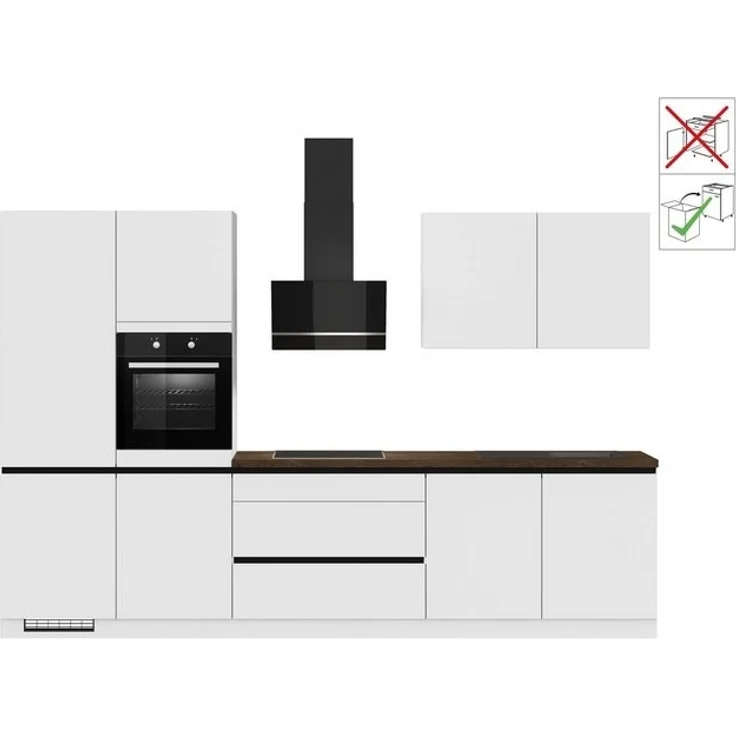 IMPULS KÜCHEN Küche "Dublin", Anti Fingerprint Oberfläche, Schubkästen mit Soft-Close, vormontiert, wahlweise mit E-Geräten, mit Vollauszug, Breite 340 cm – Bild 4