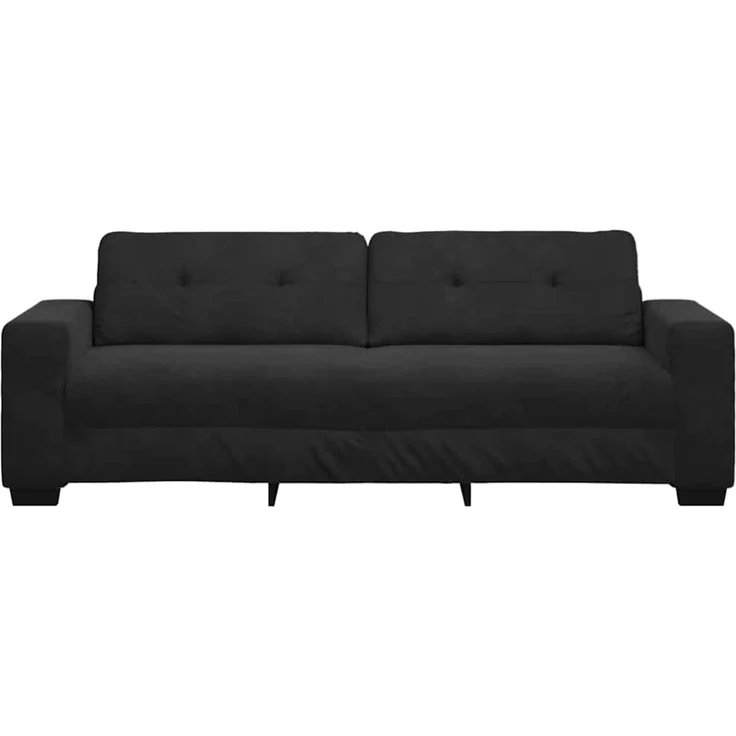 vidaXL 3-Sitzer-Sofa Schwarz 220x78x80 cm Samt 4105139 – Bild 4