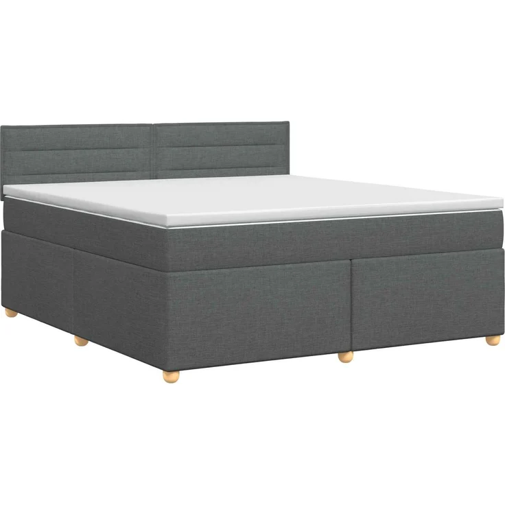 vidaXL Boxspringbett mit Matratze Dunkelgrau 180 x 200 cm Stoff 3451008 – Bild 2