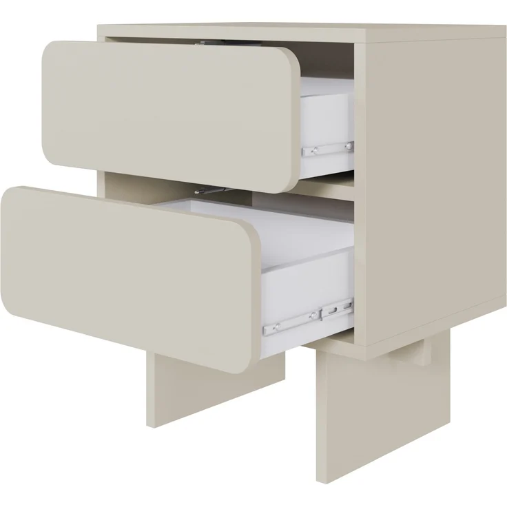 Selsey 'Wuwu' Nachttisch mit 2 Schubladen, greige, ca. 56 x 50 x 35 cm – Bild 4