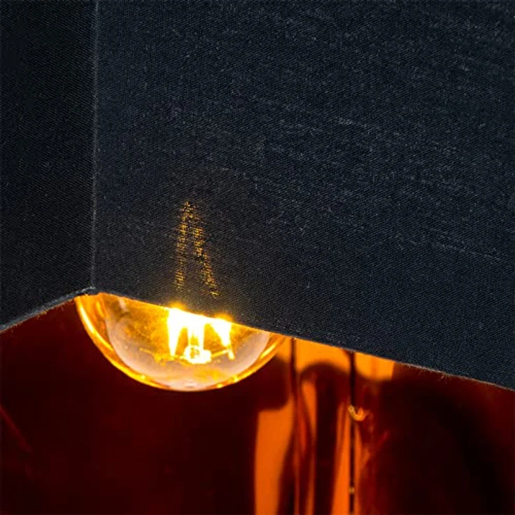 Qazqa Modern Deckenleuchte VT, quadratische Deckenlampe in Schwarz-Gold, dimmbar, E27-Fassung, 17 cm, ideal für Flur, Schlafzimmer und Wohnzimmer – Bild 5