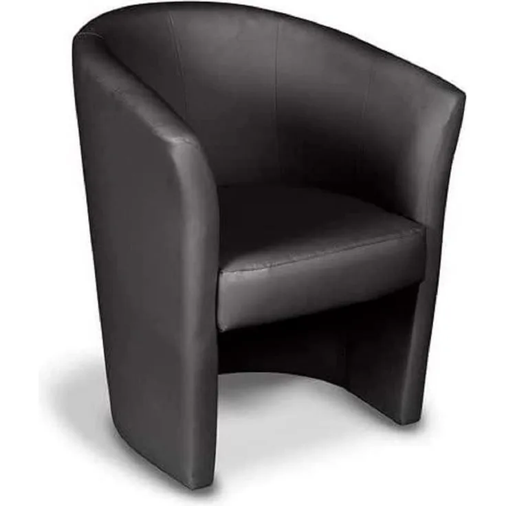 Dmora Sessel mit Kunstlederbezug, Farbe schwarz, 65 x 78 x 60 cm