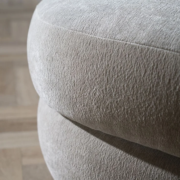Bronx71 Hocker Mia Chenille taupe oval – Bild 8