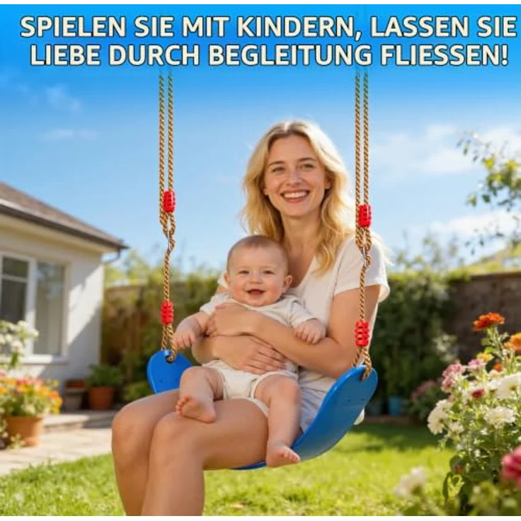 EXTSUD Schaukel Outdoor, Elastischer Kinderschaukel Eva weichen Bord U-Schaukel Brettschaukel Schaukelsitz Schaukelbrett Garten Spielzeug Kinder, Blau – Bild 5