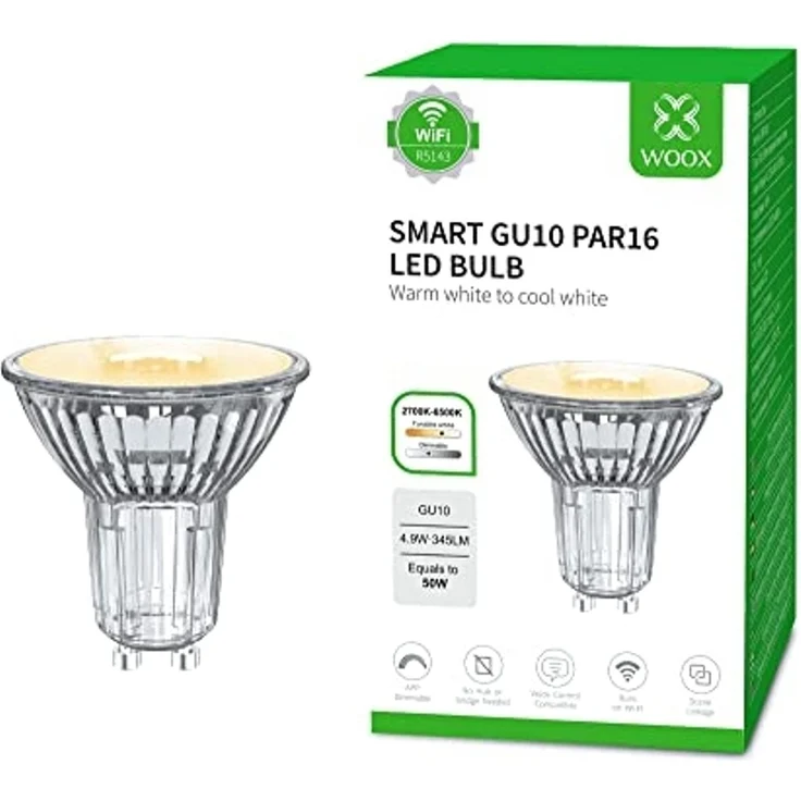 WOOX R5143 Intelligente Glühbirne Weiß Wi-Fi/Bluetooth GU10 Kaltweiße Warmweiß 2700 K – Bild 2