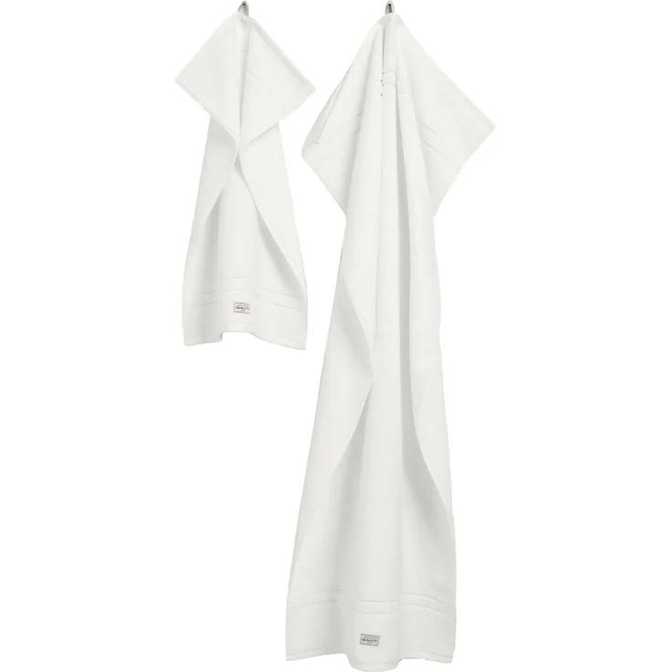 GANT Handtuch/Duschtuch-Set, 4-teilig - PREMIUM TOWEL, Frottee, 50x70 und 70x140 Weiß Set – Bild 2