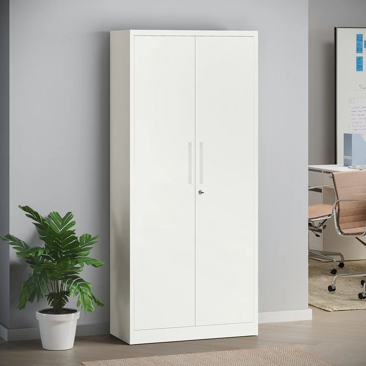 STEELSØN 'Regulus' Aktenschrank, Metall, weiß, 175x40x80 cm, abschließbar, Metallschrank mit 5 Fächern, geeignet als Werkzeugschrank – Bild 2