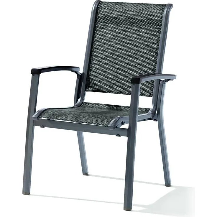 Sieger Calvi Stapelsessel mit Polyesterbeschichtung, Aluminium Eisengrau 64 x 97 x 67 cm