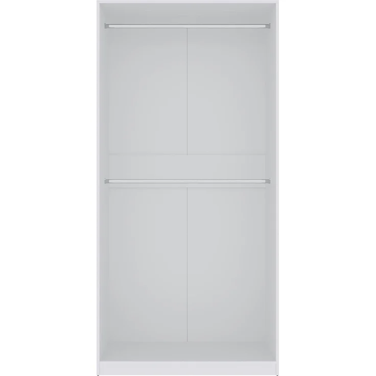 Marmex Möbel TRES 01B Kleiderschrank ohne Türen mit Zwei Kleiderstangen, laminierte Spanplatte, weiß, 100x206x51 cm – Bild 4