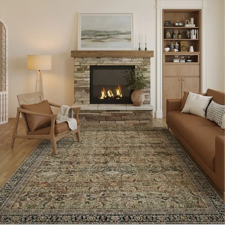 PURECOZY Teppich Wohnzimmerteppich, rutschfester Teppich, Retro-Stil, rechteckig, Höhe: 5 mm, geeignet für verschiedene Innenräume, 120x180cm
