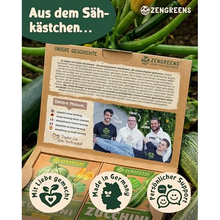 ZenGreens® - Bio Zucchinisamen im 6er Set - 6 Zucchini Samen für den einfachen Anbau im Garten, Balkon oder Hochbeet - Pflanzensamen - Saatgut – Bild 6