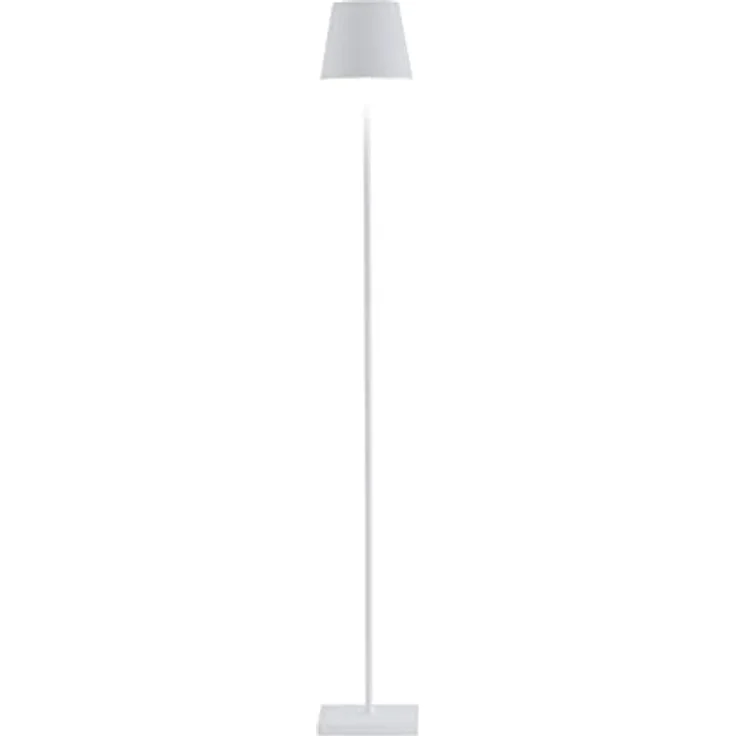 Zafferano, Poldina Lampe L, Kabellose, Wiederaufladbare Stehlampe mit Touch Control, Geeignet für Wohnzimmer und Außenbereich, Dimmer, 2200-3000 K, Höhenverstellbar 52-122 cm, Farbe Weiß – Bild 2