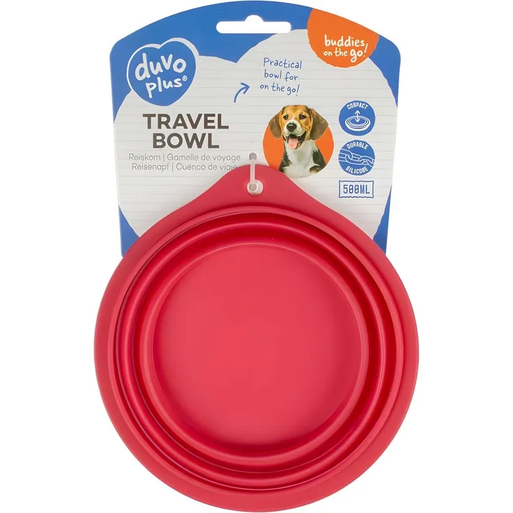 Duvo+ Reise-Futternapf Silikon rot, Maße: 18 cm
