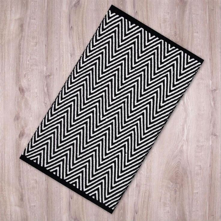 Teppich Läufer Matte Unterlage Vorleger Fußabtreter, breite Auswahl an modernen Fleckerl- und Baumwollteppiche (50x80 cm / Zigzag) – Bild 9