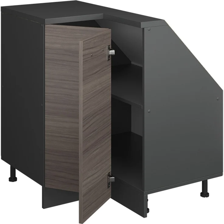 Eck-Küchenschrank für Dachschrägen R-Line Edelgrau 75.6 cm mit 1 Tür Vicco – Bild 4