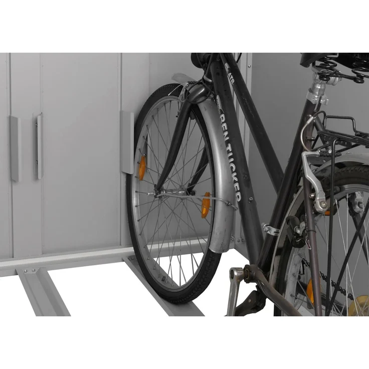 Mendler 'HWC-L56c' 2er-Fahrradgarage mit Ablage, abschließbar, Metall hellgrau, 160 x 113 x 209 cm – Bild 7