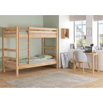 Erst-Holz Etagenbettmit Rollroste, umbaubar, Massivholz Buche natur, 90x200 cm