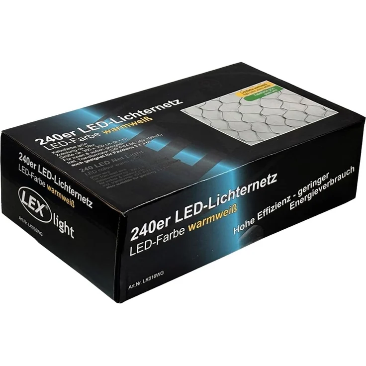 240er LED Lichternetz Lichterkette Außen Innen Kabel grün Partylicht warmweiß – Bild 3