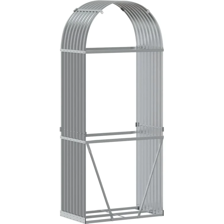 vidaXL Kaminholzunterstand Hellgrau 80x45x190 cm Verzinkter Stahl 364550 – Bild 5