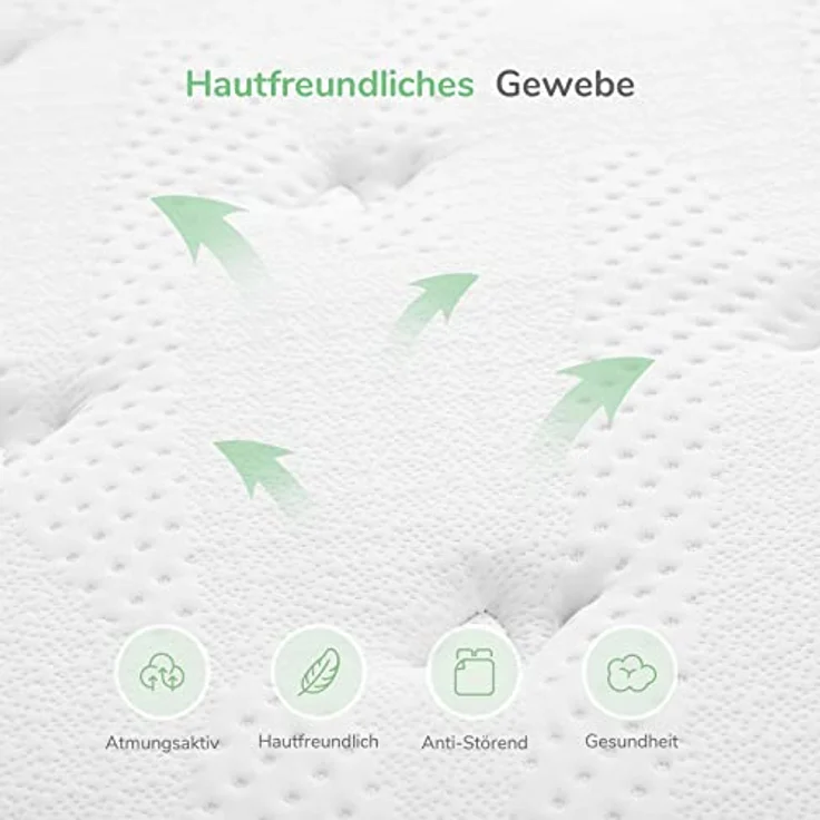 Novilla Matratze 150x200 Taschenfederkern Rollmatratze Härtegrad H2 H3 Tonnentaschenfederkernmatratze Höhe 18cm Mittelfest Atmungsaktiv Komfortmatratze – Bild 7