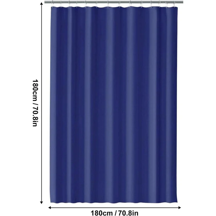 Duschvorhang Anti-Schimmel 180x180 cm Wasserdicht Waschbar PEVA Dunkelblau – Bild 2