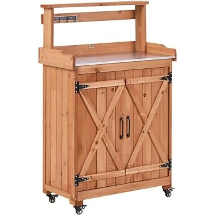 Pflanztisch ALTOLIA Tannenholz 70 cm 40 cm Braun – Bild 1