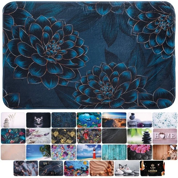 Sanilo Badematte mit Motiv, viele schöne Badteppiche zur Auswahl, rutschhemmend beschichtet, waschbar, schnelltrocknend, Polyester, rechteckig, sehr weich, hochwertig & modern, 50 x 80 cm oder 70 x 110 cm – Bild 4