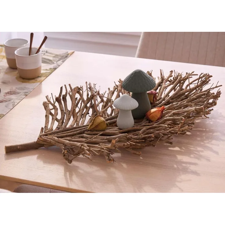 Dekoschale "Verzweigt" 60 cm lang, Teebaum Zweige, Tischdeko aus Holz, Obstschale, Holzschale für Tisch, Flur, Eingangsbereich, DIY Deko